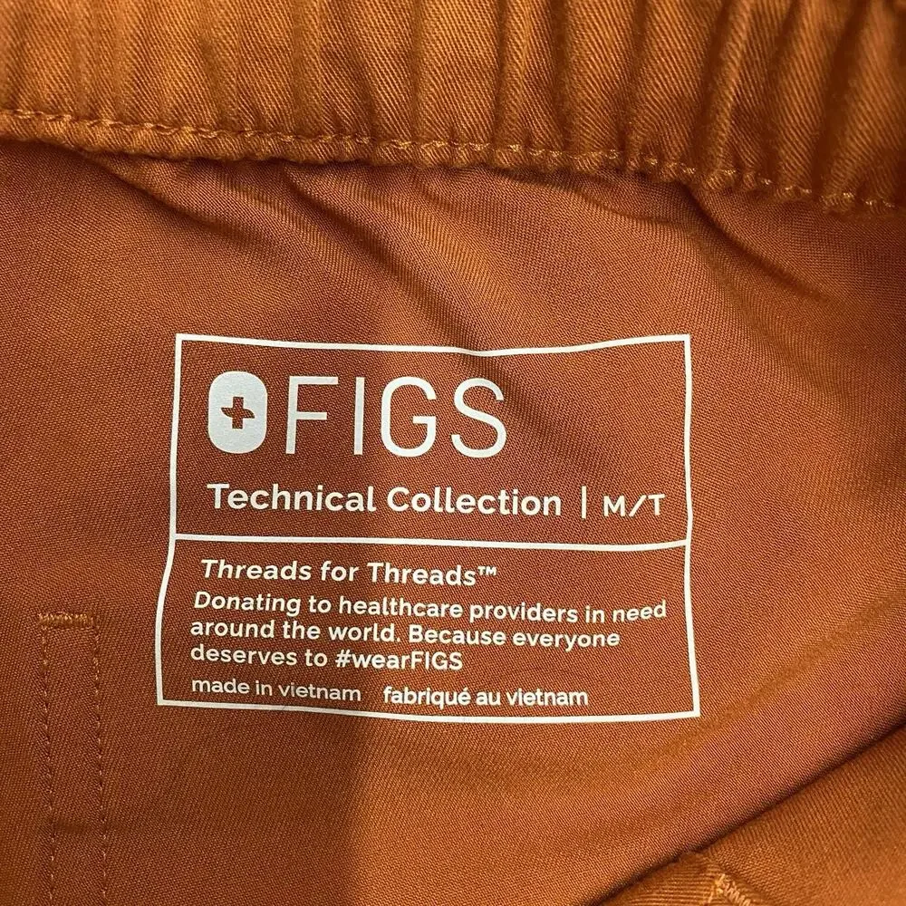FIGS Scrub Pant Mens Medium Tall Rust Orange Cairo Cargo Medical Nurse NWOT 5917